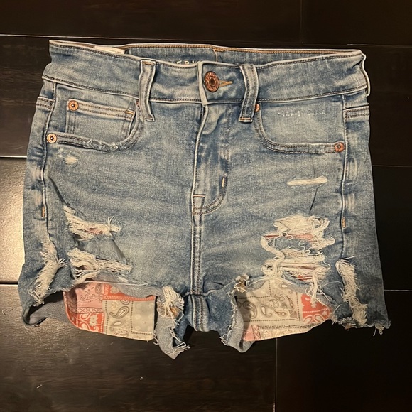 These shorts are American Eagle, next level stretch, high rise shorties. - Picture 1 of 3